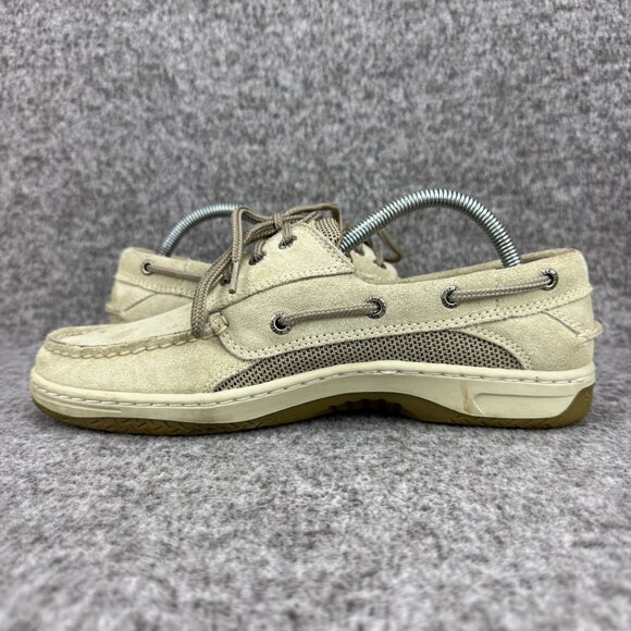 ✅ Mens 8M Sperry Top-Sider Billfish 3-Eye Boat Shoes Beige Leather Non-slip Sole - Picture 11 of 12